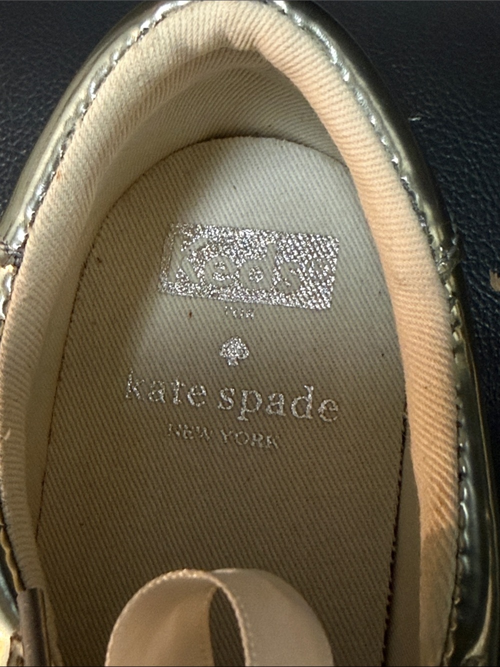 Keds x Kate Spade New York Ace Sneakers in Metallic Gold Ginish - Picture 9 of 11